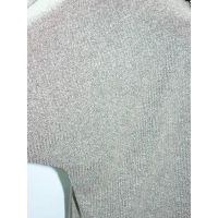 Melanżowy luźny sweter OVERSIZE z golfem - złoty beż